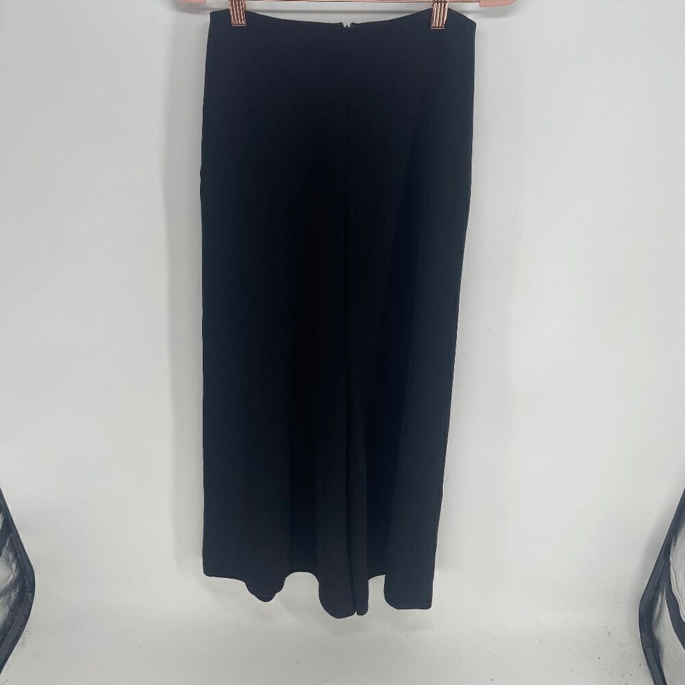 Yigal Azrouel Crepe Womens Jet Black New Wide Leg Trouser Pant 0